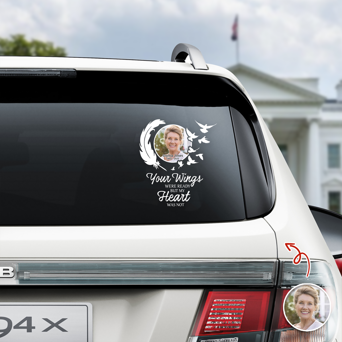 Custom Photo Car Window Decal Sticker Memorial Gift For Family HO82 901042