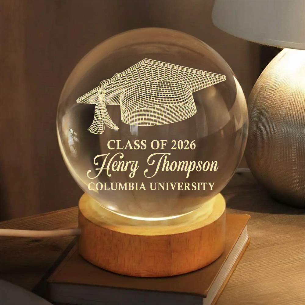 Class Of Graduation Senior Illusion Graduation Cap - Personalized Crystal Ball LED Night Light HO82 901416