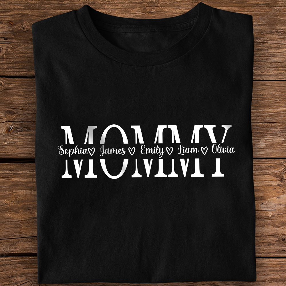 Custom Kid Name Personalized Dark Shirt For Mom, Mother Day Gift CH07 910752