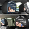 Custom Funny Photo Couple Drive Safe I Freaking Love You - Personalized Car Headrest Covers CH07 910090