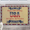 Personalized USA 250th Birthday Faux Yarn Pattern Doormat - 2D Printed Not Embroidered Patriotic America Decor HO82 901576