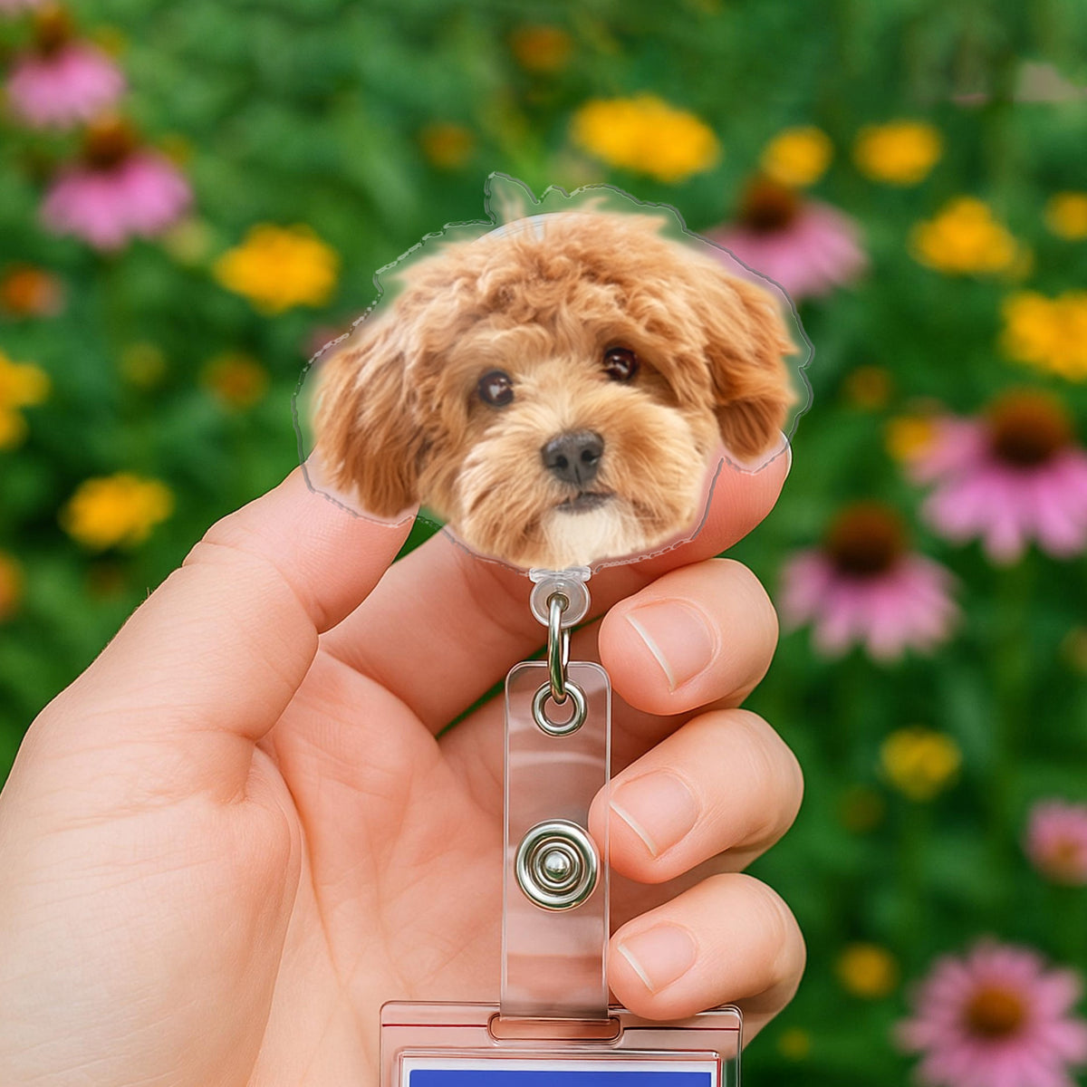 Custom Cute Dog Face Acrylic Badge Reel CH07 911150