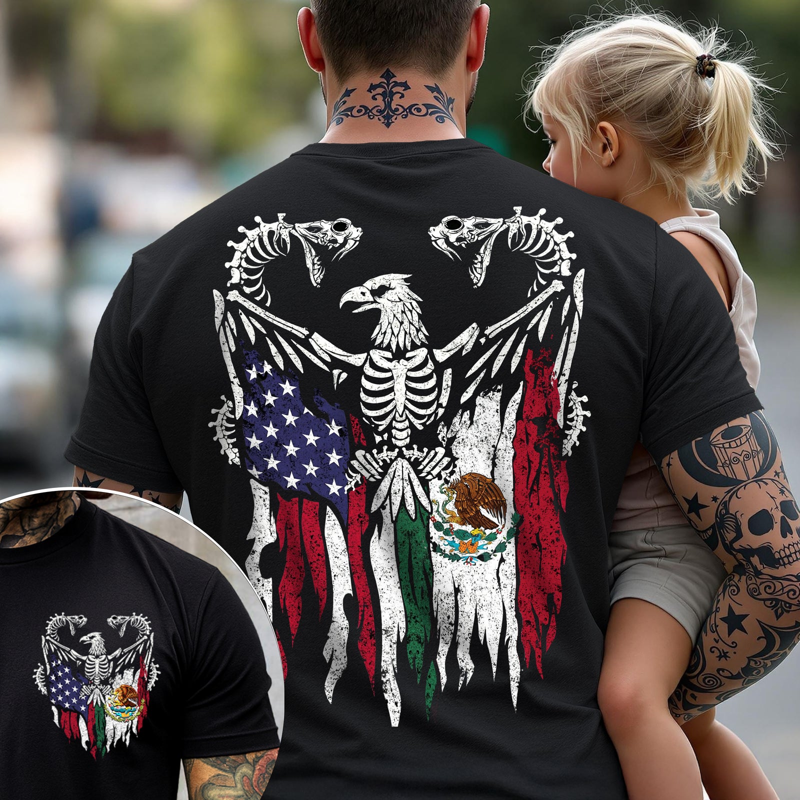 Mexico America Flag Back & Front Shirt HO82 N369 894968