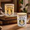 Custom Photo Love Never Leaves, It Lights Up Forever - Memorial Personalized Glass Jar With LED Candle CH07 895814