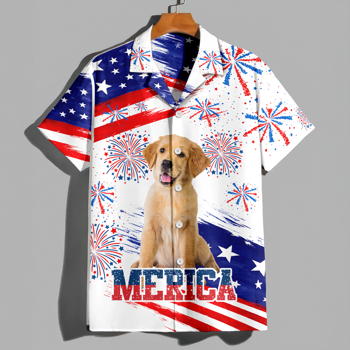 Custom Dog Photo Merica Hawaii Shirt TH10 169079