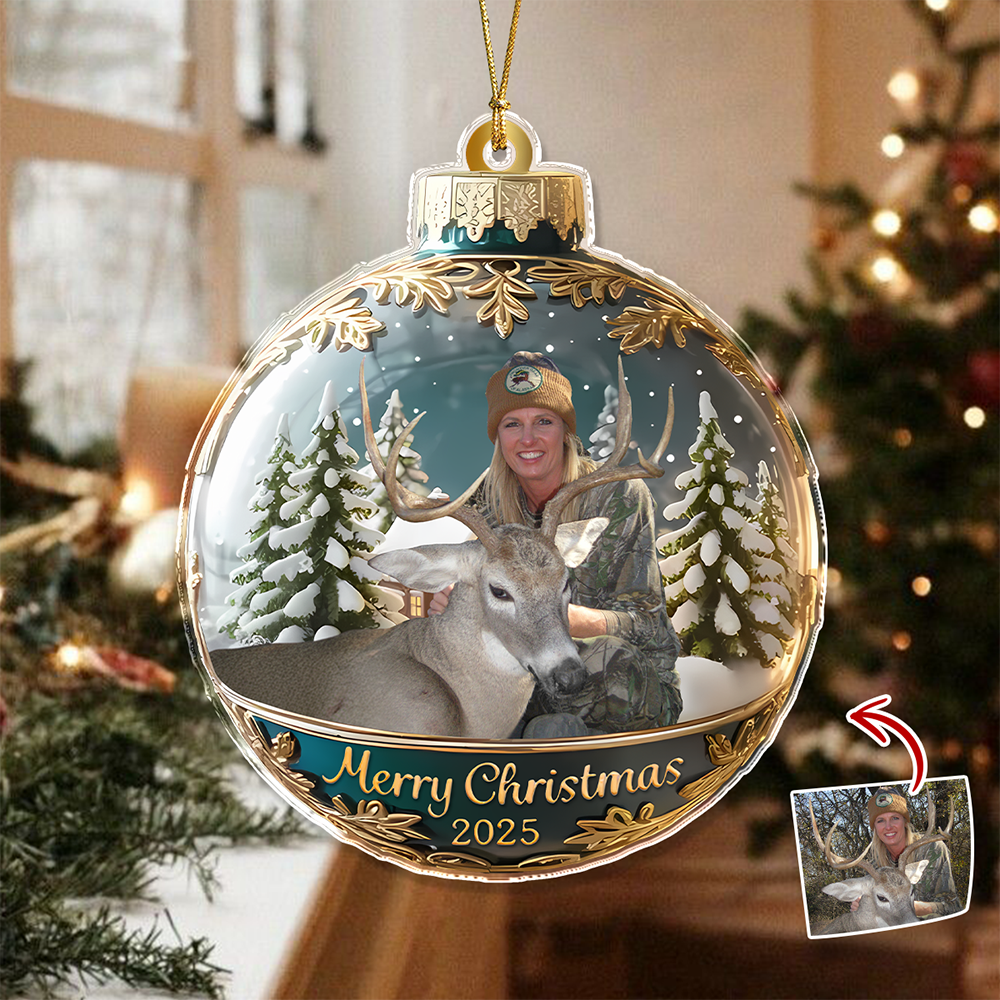 Custom Photo Acrylic Ornament Christmas Gifts For Deer Hunting Lovers HA75 898384