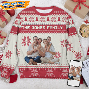 Custom Photo And Name For Family Christmas Ugly Sweater TH10 891589