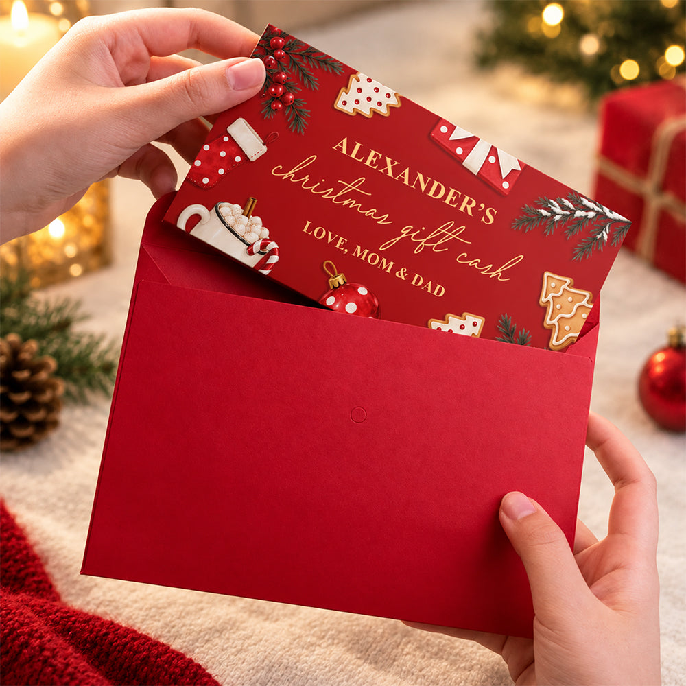 Personalized Merry Christmas Cash Gift Envelope, Funny Money Holder for Family & Friends TH10 171189