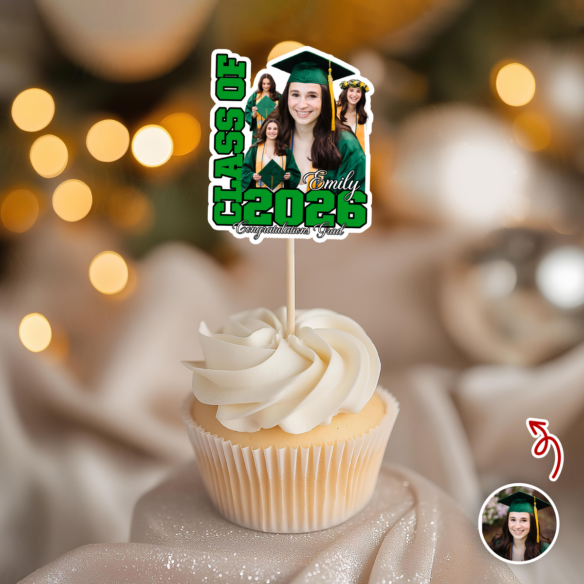 Custom Photo Class Of 2026 Graduation Cupcake Toppers HA75 920044