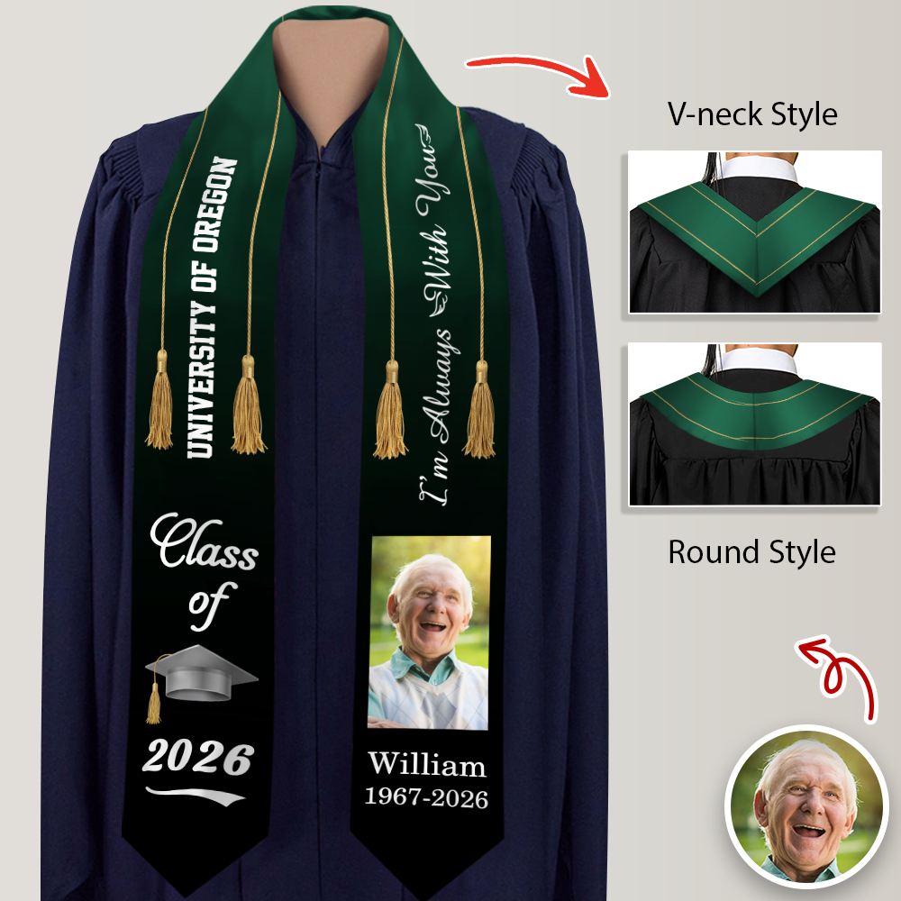 Custom Photo Class Of 2026 Forever In My Heart Memorial Stoles TH10 898813