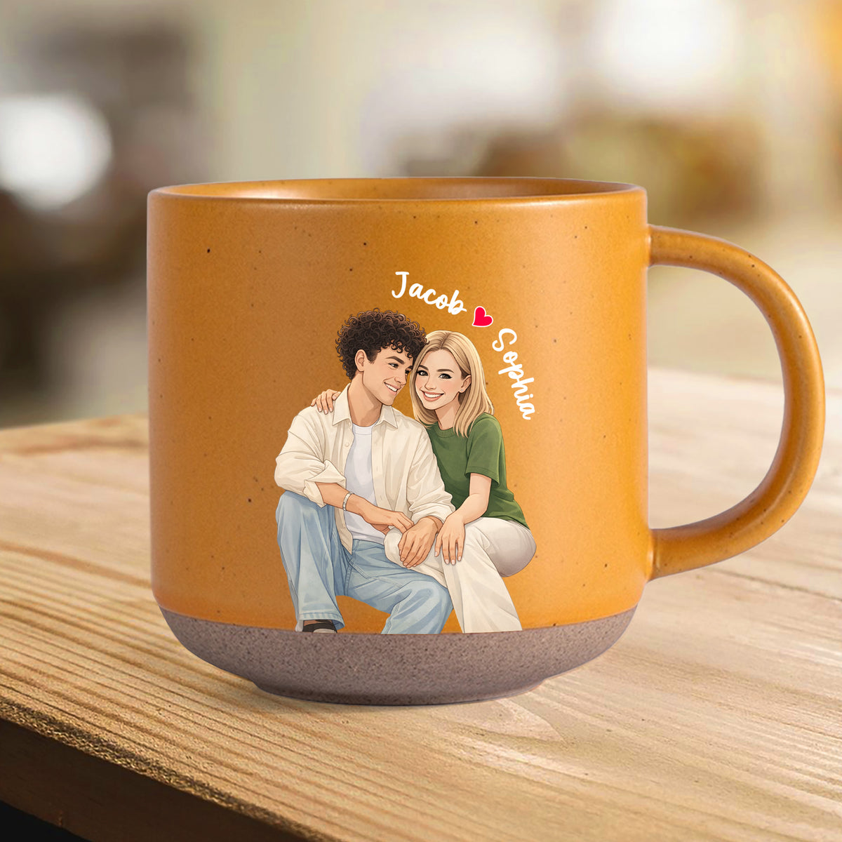 Custom Couple Watercolor Photo Pottery Mug Valentine Gift For Him Her CH07 910194