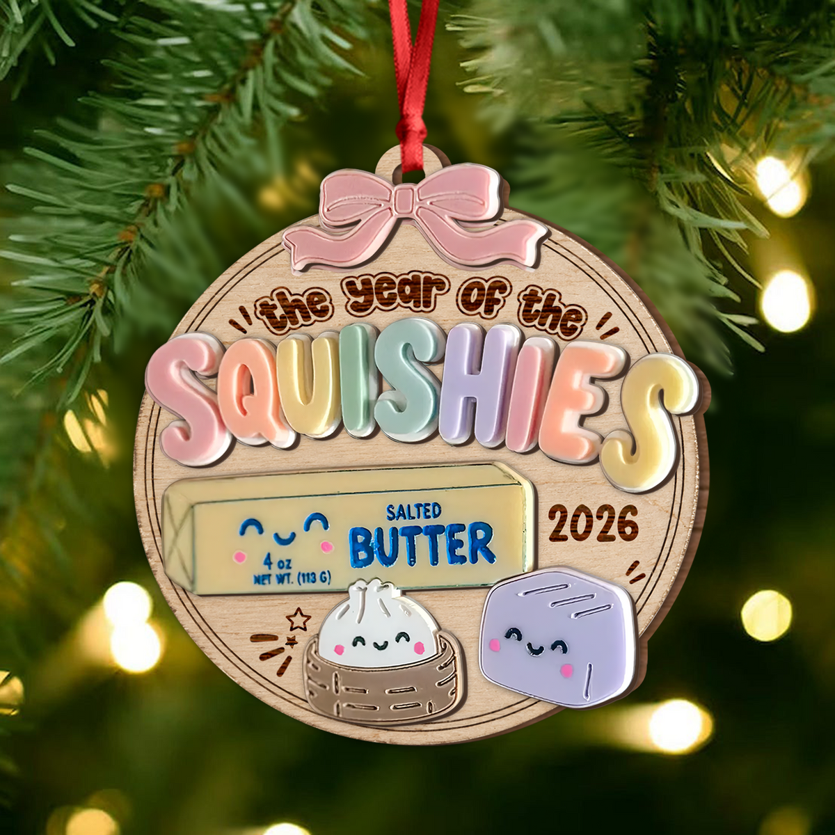 The Year of the Squishes 2-Layer Wood Ornament Christmas Gift HO82 903780