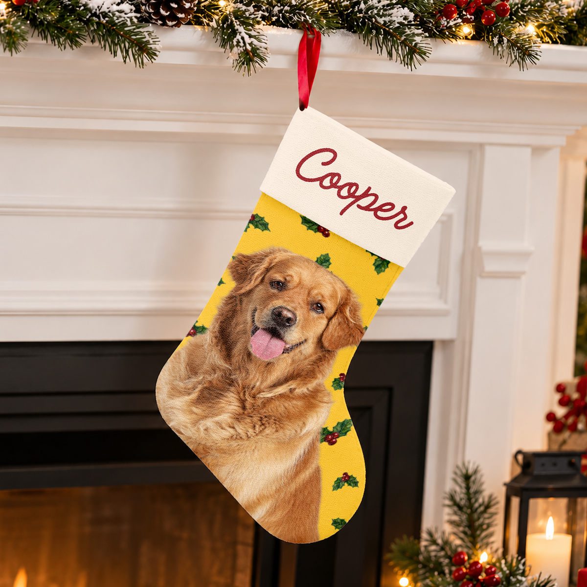 Personalized Dog Photo And Name Christmas Stocking, Holiday Decoration Gift LM32 670479