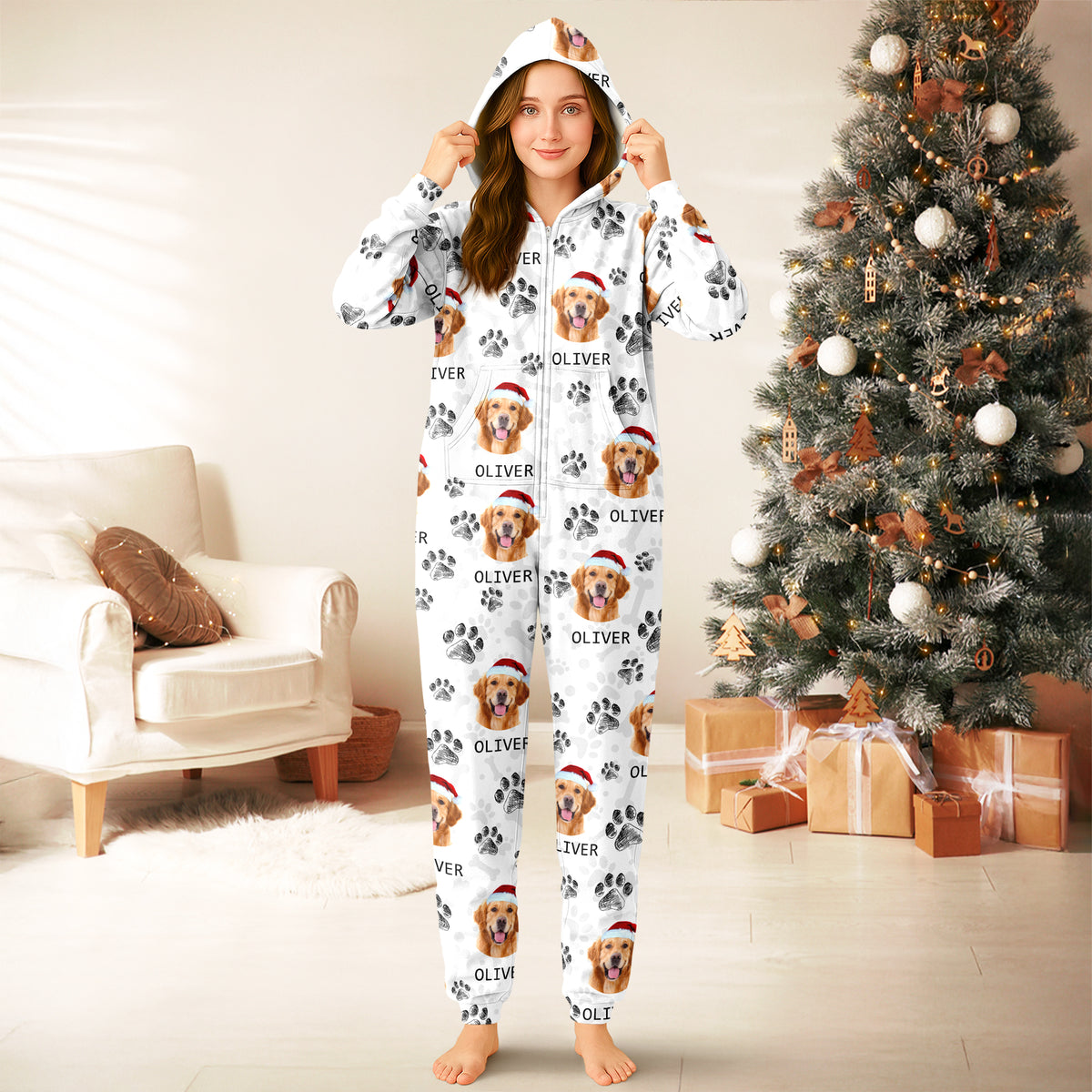 Custom Photo With Dog Cat Paw Onesie Pajamas For Dog Lovers HO82 893242