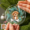 Custom Dog Photo Christmas Cirle Glass Ornament For Dog Lovers TH10 894759