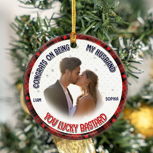 Custom Photo You Are By Far My Favorite Husband Couple Ceramic Ornament For Christmas DM01 891379
