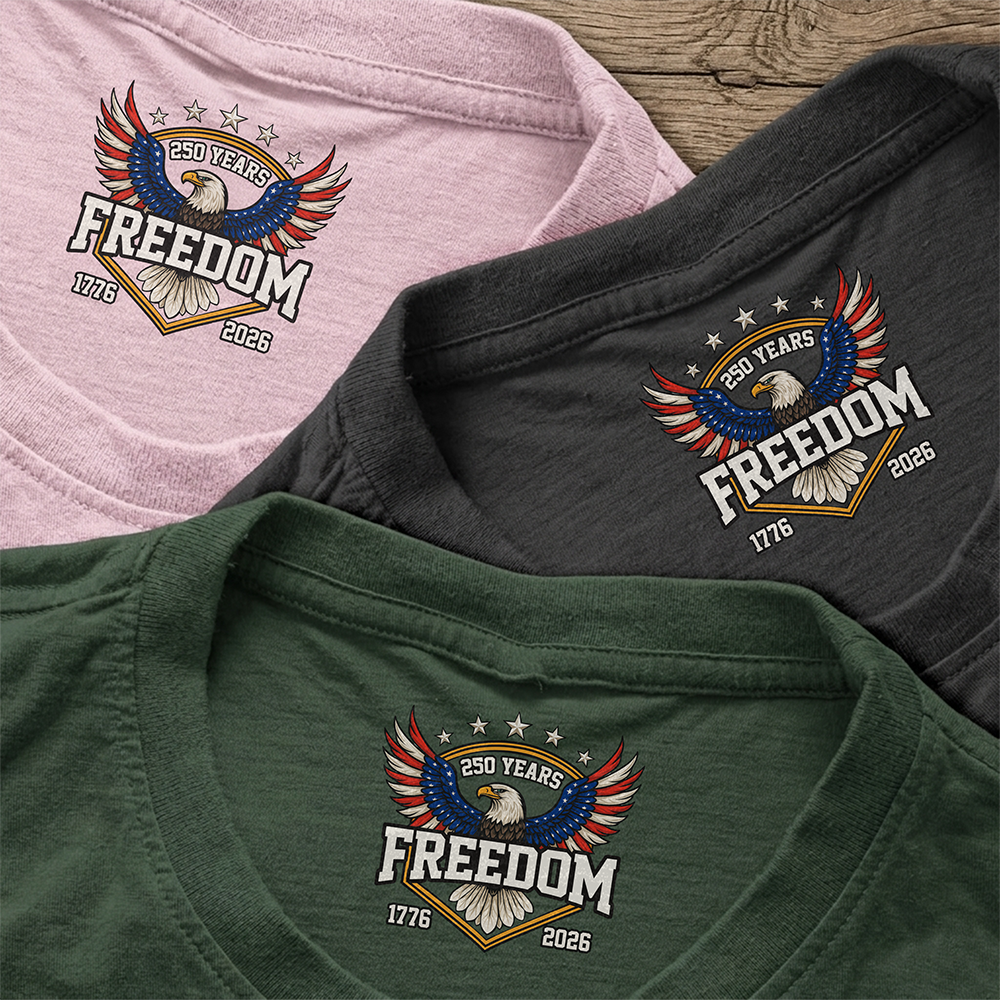 America 250 Years of Freedom 1776–2026 Anniversary Neck Print Shirt Patriotic Gift CH07 910920