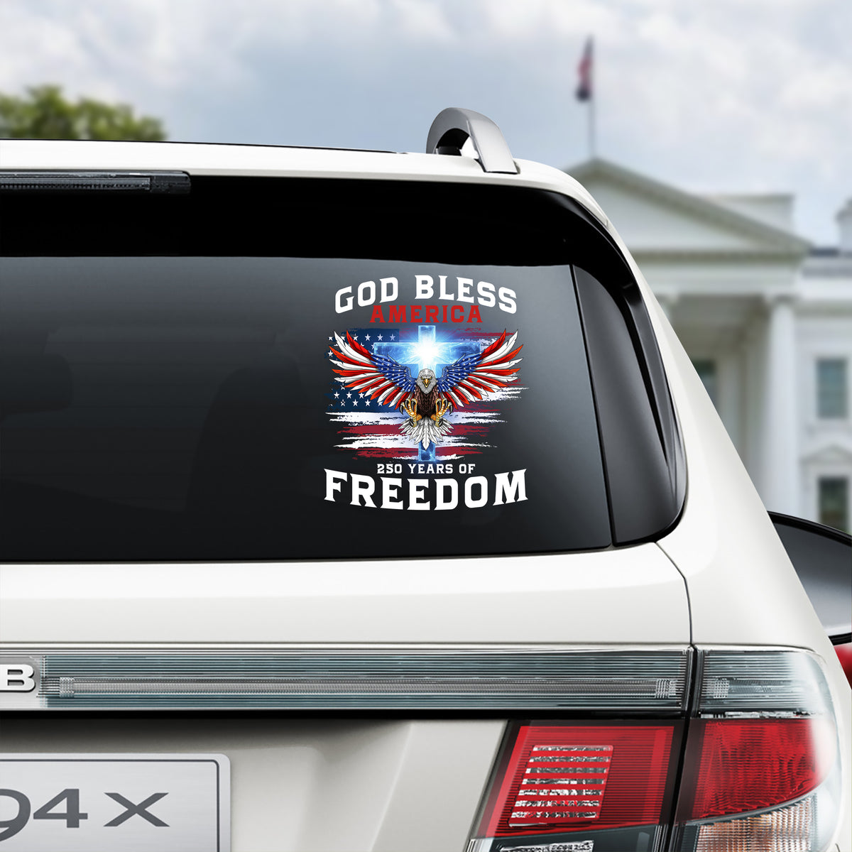 Personalized 250 Years of Blessing Shirt, Patriotic God Bless America Eagle Car Window Decal Sticker CH07 910790