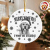 Custom Dog Photo Merry Woofmas Ceramic Ornament - Gift For Christmas, Dog Lovers Gift HO82 903314