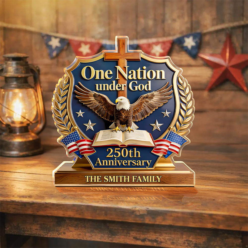 One Nation Under God - USA 250th Anniversary Personalized Acrylic Block Plaque CH07 911170