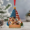 Custom Cute 3D Dog US Flag Christmas Tree Acrylic Ornament For Dog Lovers HA75 898066