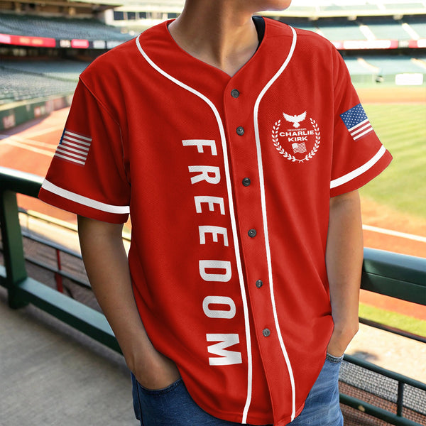 Freedom Chalie Kirk Baseball Jersey Shirt - Geckocustom.com