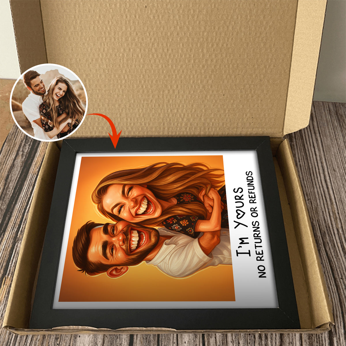 Caricature Wall Art For Funny Couples Picture Frame LM32 895097