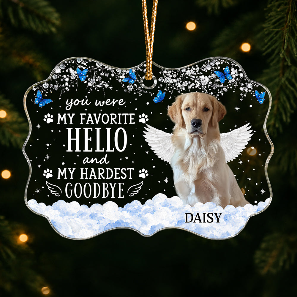 Custom Photo Pet Memorial Angel Acrylic Ornament Christmas Keepsake Gift CH07 180366
