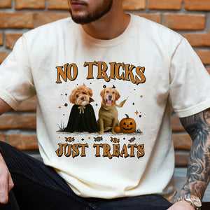 Custom Photo No Tricks Just Treats Halloween Comfort Shirt For Dog Lover TH10 896127