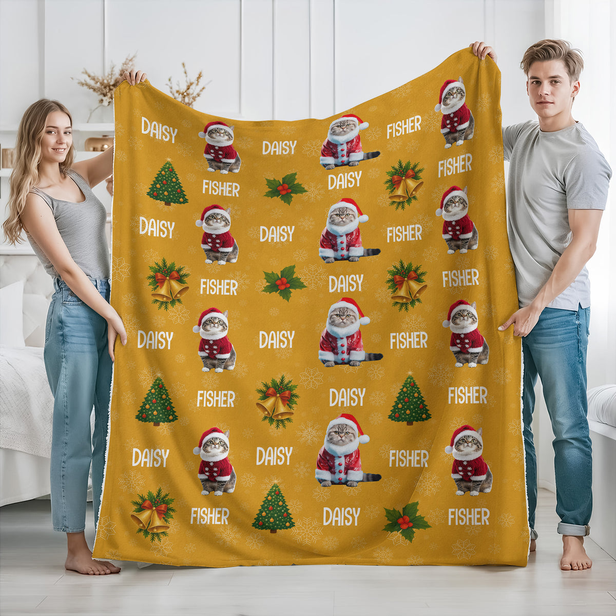 Custom Cat Photo Blanket For Christmas TH10 896023