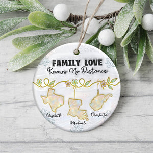 Custom Pearl Family Love Knows No Distance 3D Effect Ceramic Ornament LM32 895529