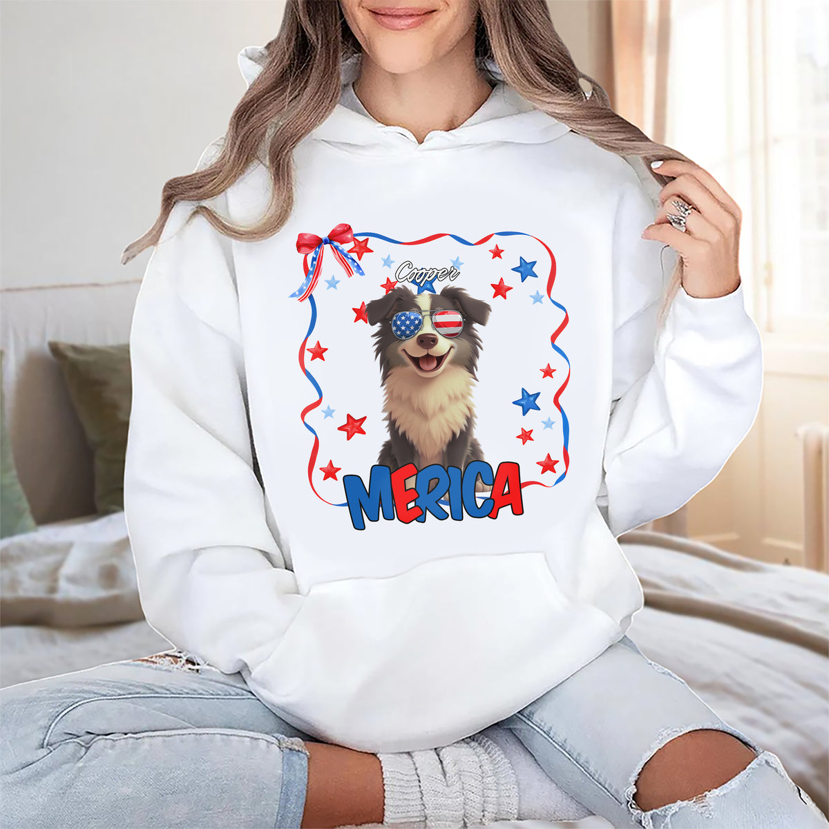 Custom Dog Clipart America White Shirt For Dog Lover TH10 898599
