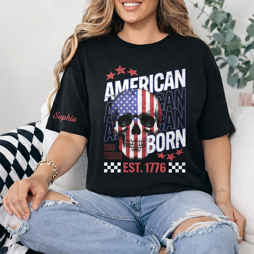 Personalized USA Flag Skull 250 Years Est. 1776 Short Sleeve Printing Shirt TH10 169603