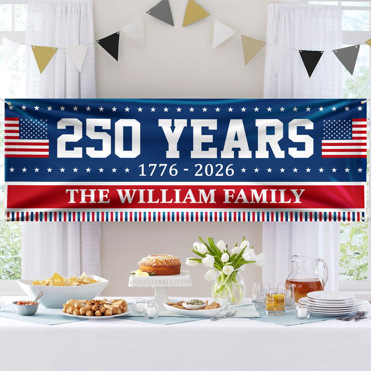 Custom Family Name 250 Years Of America Banner TH10 898297