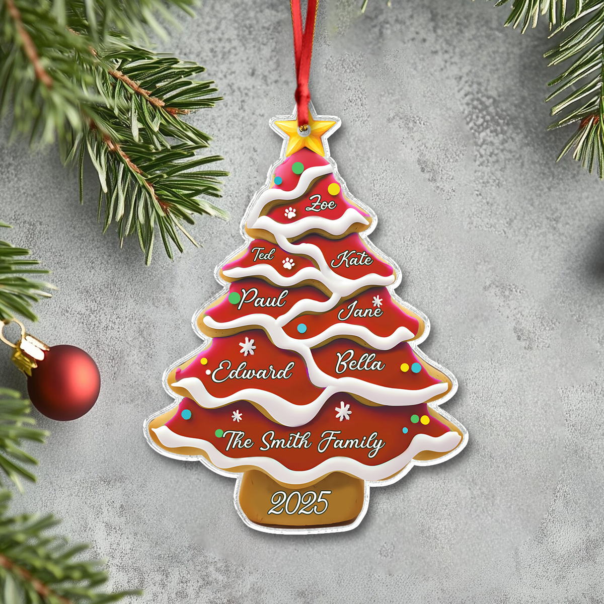 Personalized Family Christmas Tree Acrylic Ornament LM32 895519