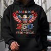America 250 Years 1776–2026 Patriotic Eagle T-Shirt, USA Flag Independence Day Dark Shirt CH07 911092