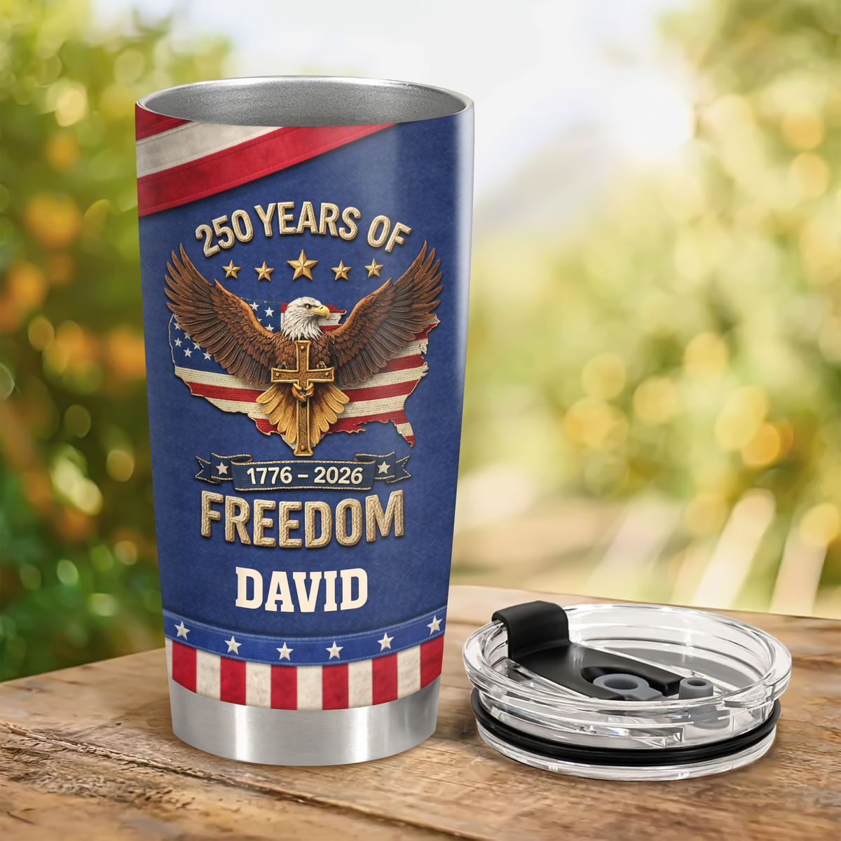 Custom Name America 250 Years Of Freedom 1776 - 2026 Fat Tumbler TH10 898733