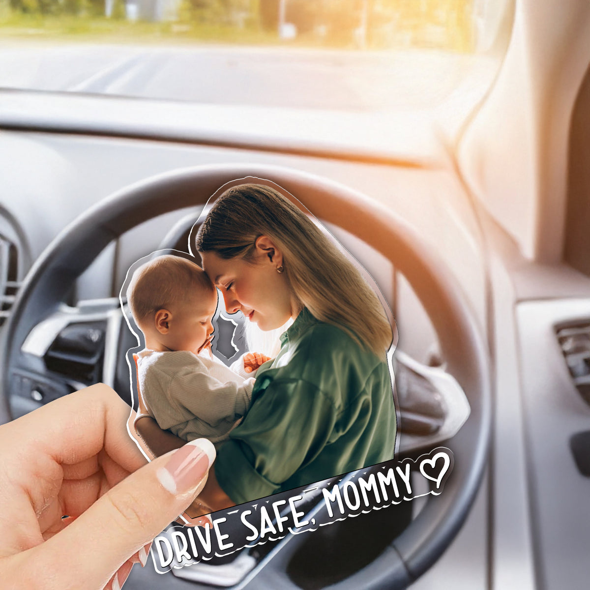 Custom Photo Drive Safe Mommy, Daddy Car Visor Clip - Personalized Gift for Mom & Dad TH10 169507