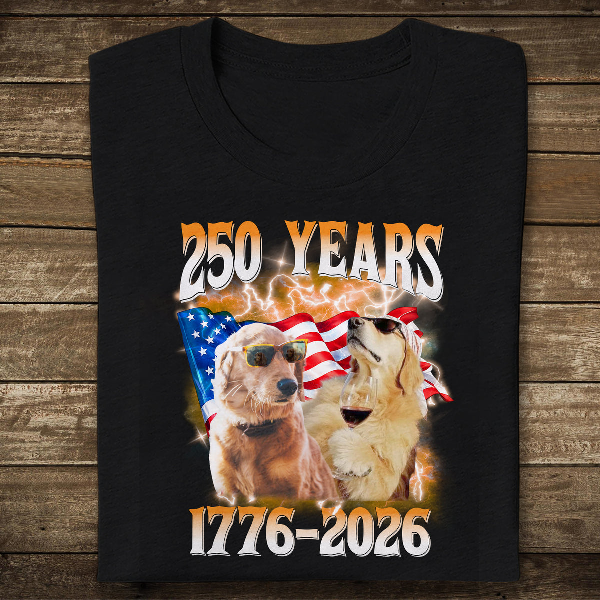 Custom Dog Cat Photo American Eagle Flag 250th America Anniversary Dark Shirt LM32 899083