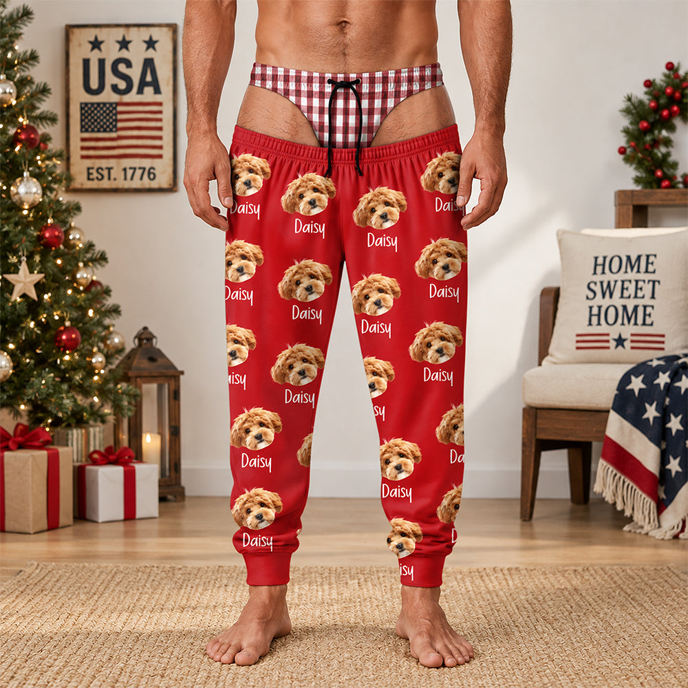 Custom Pet Face Photo Funny Sweatpants Gift For Pet Lovers CH07 180514