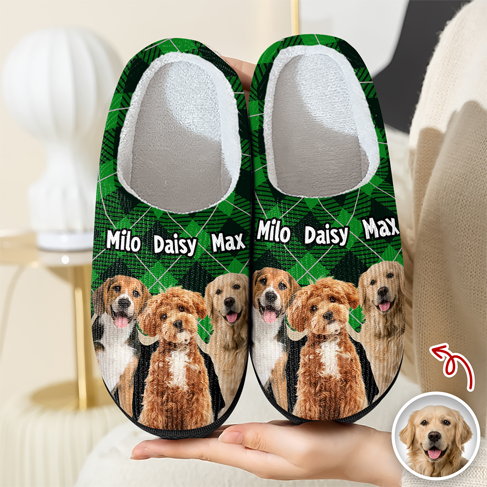 Custom Photo Dog Mom Dog Dad - Personalized Slippers HO82 900006