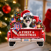 Custom Dog Photo First Christmas Acrylic Ornament, Personalized Pet Holiday Keepsake HA75 919364