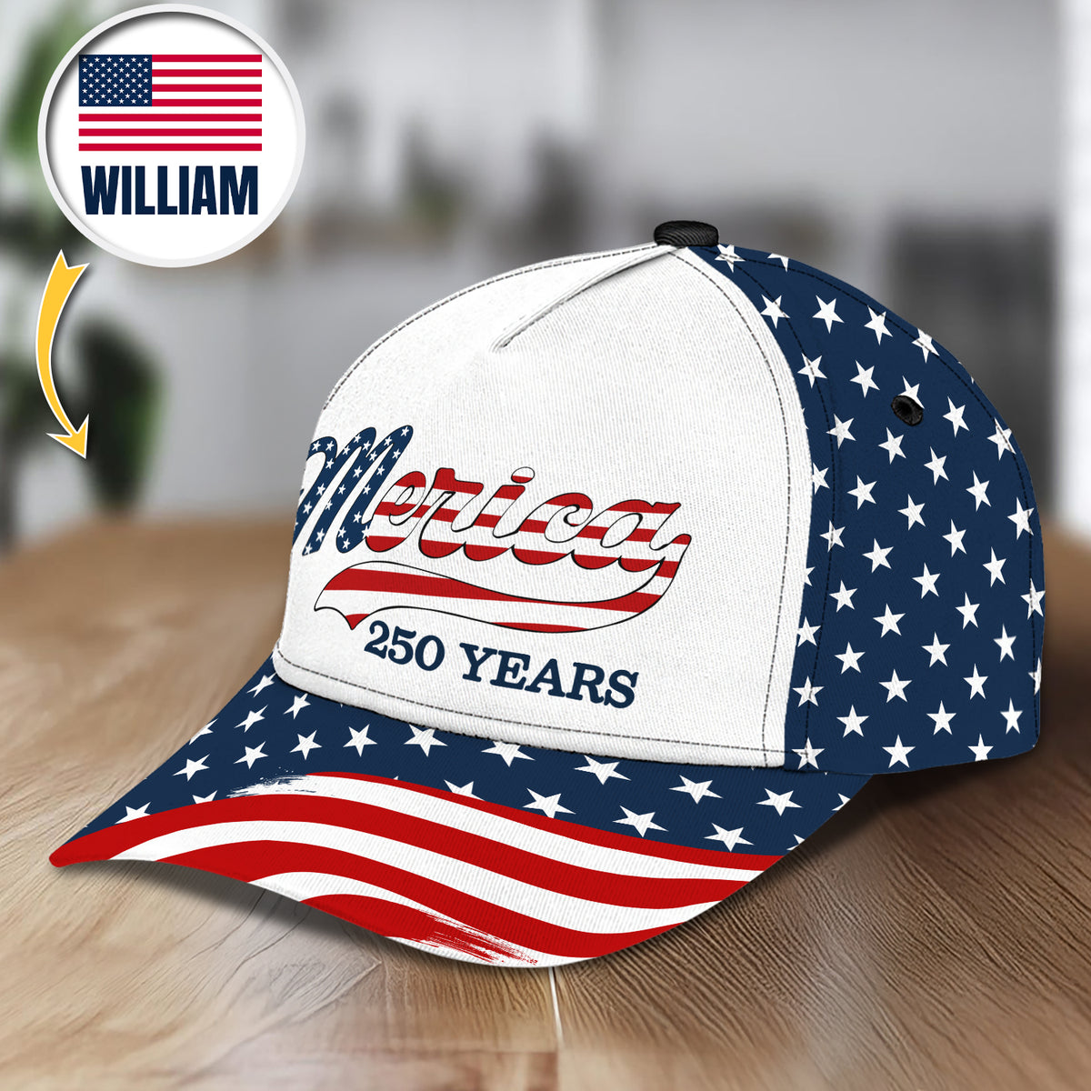 Custom Name Merica 250 Years USA Patriotic Classic Cap HO82 902898