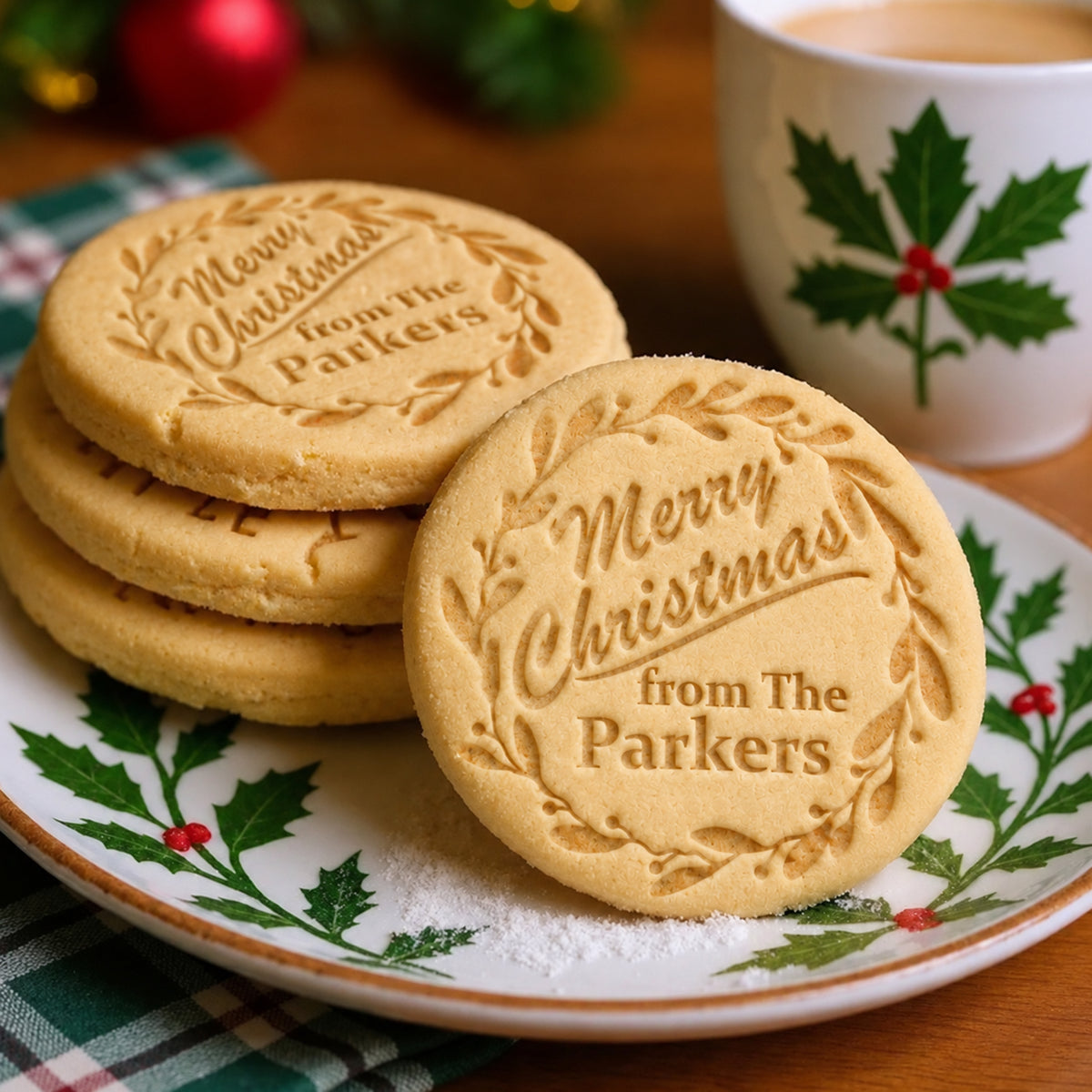 Personalized Family Name Merry Christmas Cookie Stamp HA75 922030