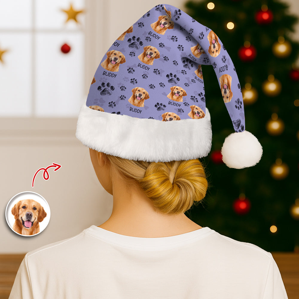 Custom Photo Dog Cat Paw For Dog Cat Lovers Santa Hat LM32 895347
