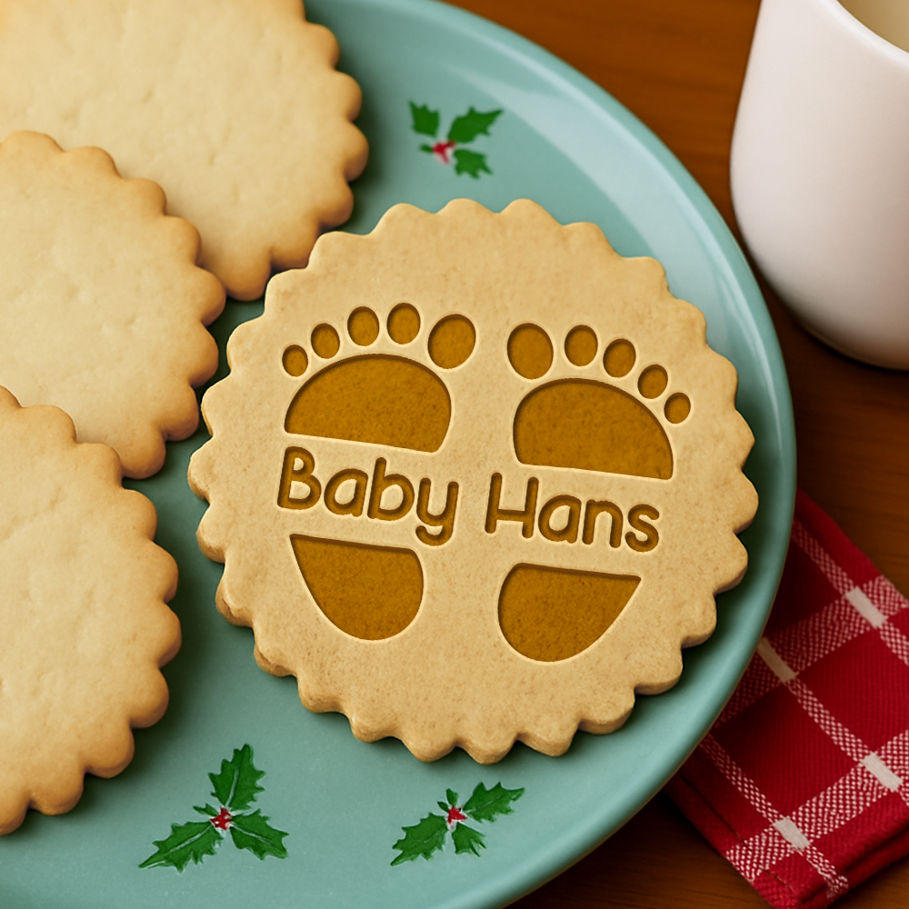 Custom Name Baby Footprint Cookie Stamp - Personalized Baking Gift CH07 180136