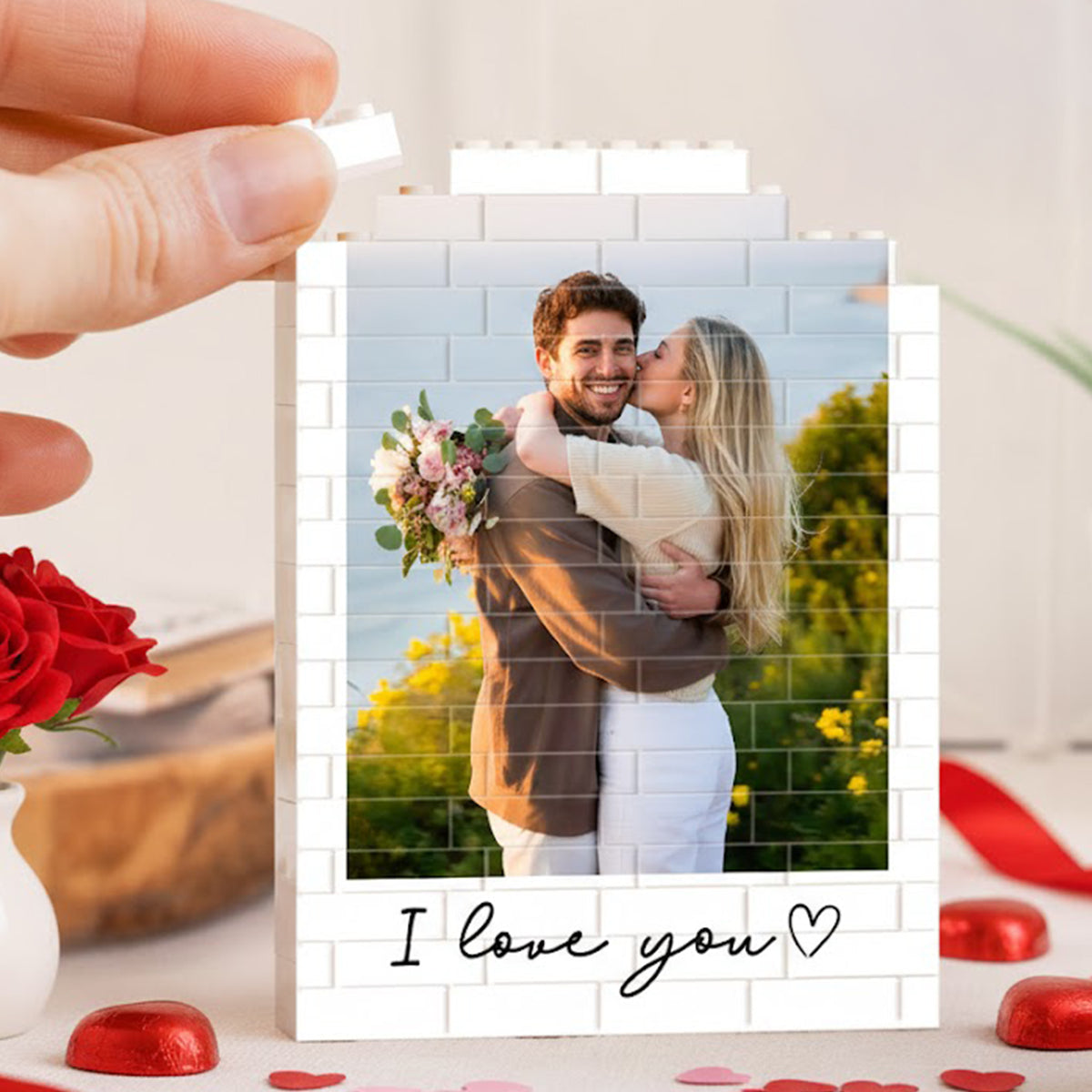 Personalized Couple Photo I Love You Forever Building Brick Blocks LM32 899155