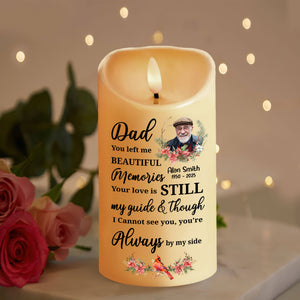 Custom Photo Dad Mom Left Me Beautiful Memories Personalized Led Candle Memorial Gift CH07 895280