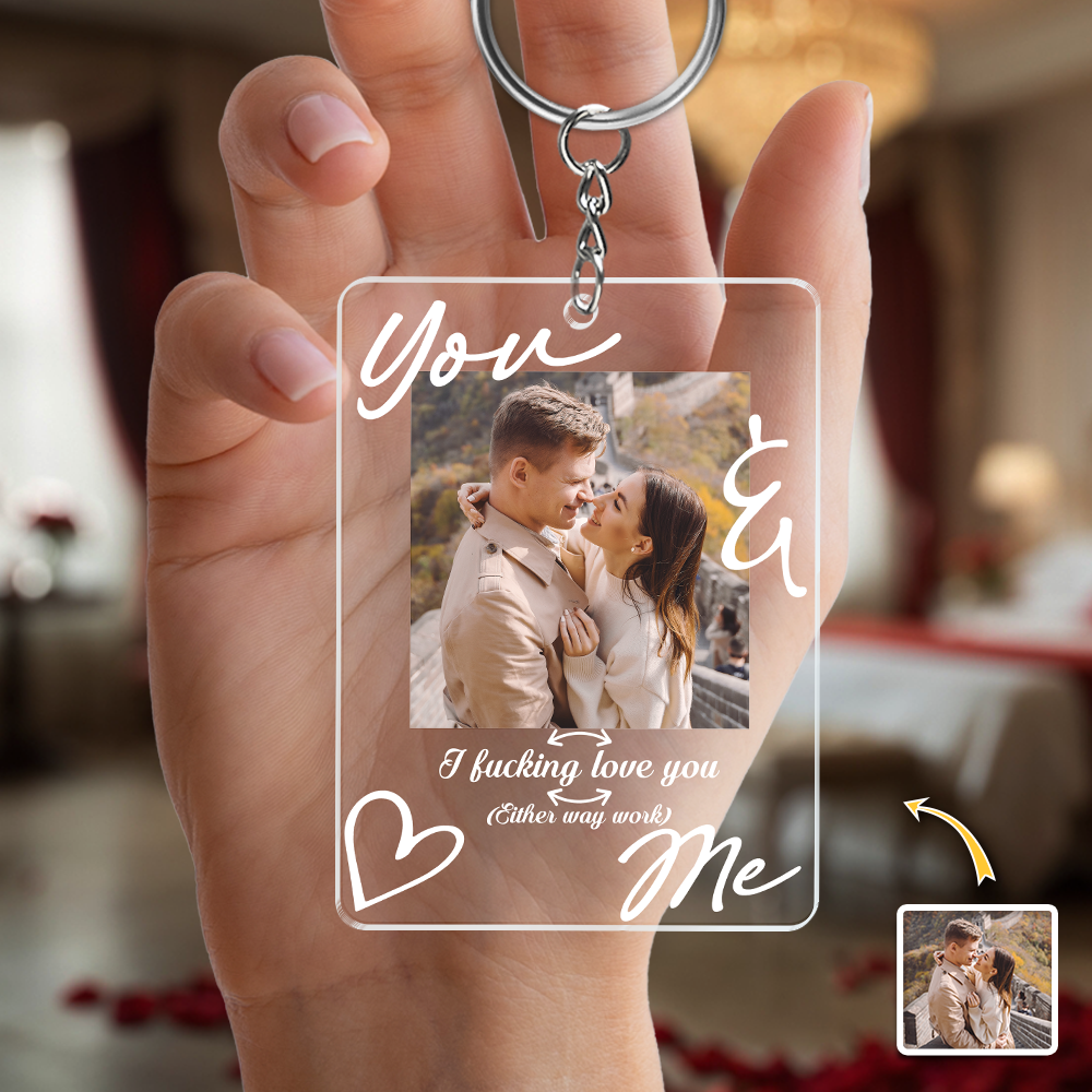 Custom Photo You & Me Acrylic Keychain - Personalized Valentine's Day Gift HA75 920036