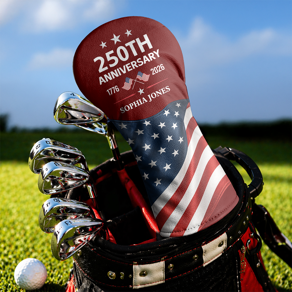 Custom Name US 250th Anniversary 1776-2026 Golf Head Cover LM32 668943
